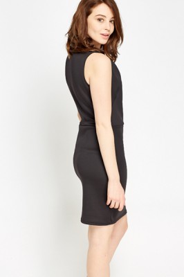 Bodycon Basic Dress M / Seide / Schwarz